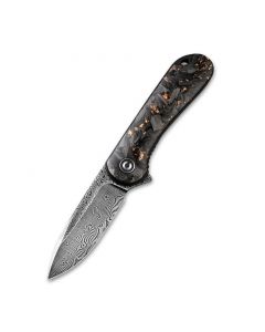 Ніж складаний кишеньковий Civivi Elementum, (7.5 см) Damascus / Carbon Fiber чорний