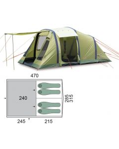 Палатка четырехместная Pinguin - Interval 4 Airtube Green, (PNG 143.4A.Green)