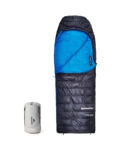 Спальник з натуральним пухом Naturehike CW700 CNK2450WS048, p-р M, чорно-блакитний
