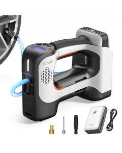 Акумуляторний компресор Litheli з ліхтарем, живлення від павербанку (УМБ Litheli Power Bank 20000 mAh, 45 W, 2А в комплекті)