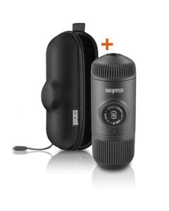 Портативна еспресо-кавоварка Wacaco Nanopresso сіра з чохлом, механічна, для меленої кави