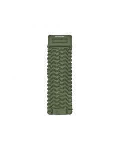 Матрац туристичний надувний одномісний  Naturehike CNK2550WS019, 200х60х6.5 см, зелений із вбудованою помпою для надування